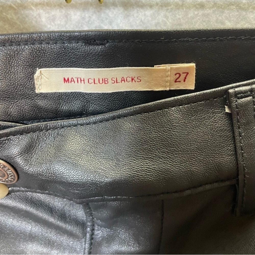 Levi’s Math Club Vegan Leather Cropped Black Slacks - Picture 6 of 9